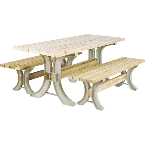 2x4 Basics&reg; Picnic Table & Benches Kit, 8' L x 30" W, Sand Duraquip Inc