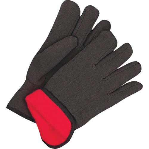 Gants en jersey classiques, Taille unique, Noir, Molleton rouge, &agrave; enfiler Duraquip Inc