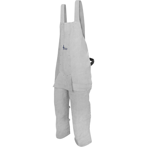 Leather Welding Apron, Split-Leg Bib, Pearl Grey Duraquip Inc
