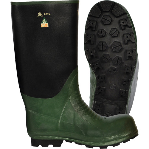 Journeyman&reg; Boots, Rubber, Steel Toe, Size 8, Puncture Resistant Sole Duraquip Inc