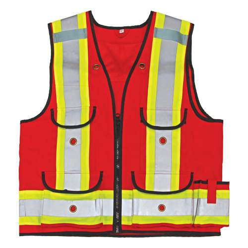Veste de s&eacute;curit&eacute; pour apenteur All-Trades 1000D, Rouge, Grand, Polyester Duraquip Inc