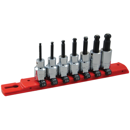 SAE Ball-Nose Socket Set, 7 Pcs Duraquip Inc