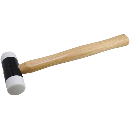 Soft-Face Hammer, 14 oz. Head Weight, Plain Face, Wood Handle, 11-5/8" L Duraquip Inc