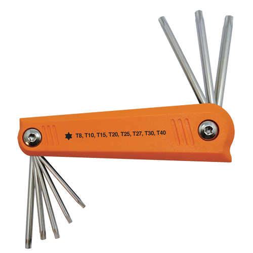 Folding Hex Key Set, 8 Pcs., Torx&reg; Duraquip Inc