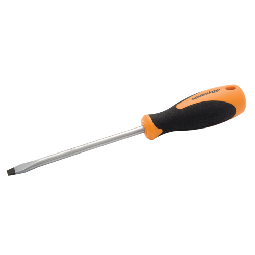 Slotted Screwdriver, 1/4" Tip, Round, 9-1/3" L, Cushion Grip Handle Duraquip Inc