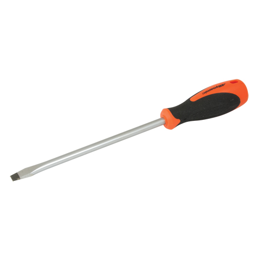 Slotted Screwdriver, 3/8" Tip, Round, 12-5/8" L, Cushion Grip Handle Duraquip Inc