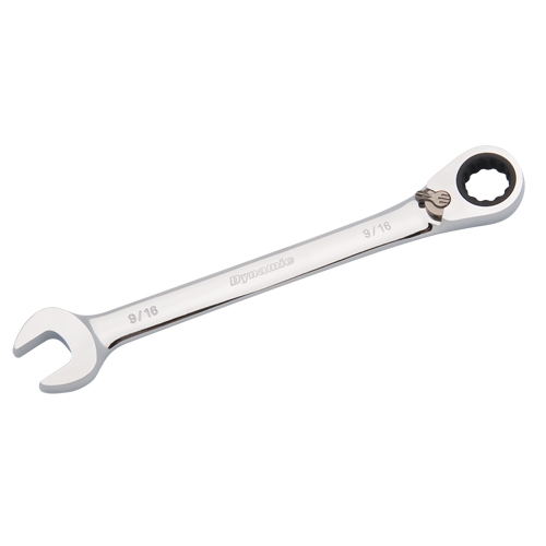 Reversible Combination Ratcheting Wrench, 12 Point, 3/8", Chrome Finish Duraquip Inc