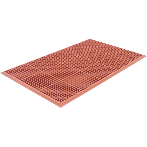 Competitor Series Mats, Slotted, 3' x 5' x 7/8", Orange, Natural Rubber Duraquip Inc