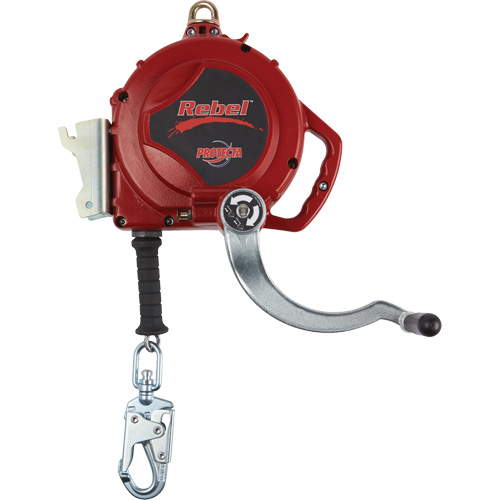 Rebel Self-Retracting Lifeline, 50', Galvanized Steel, Swivel Duraquip Inc