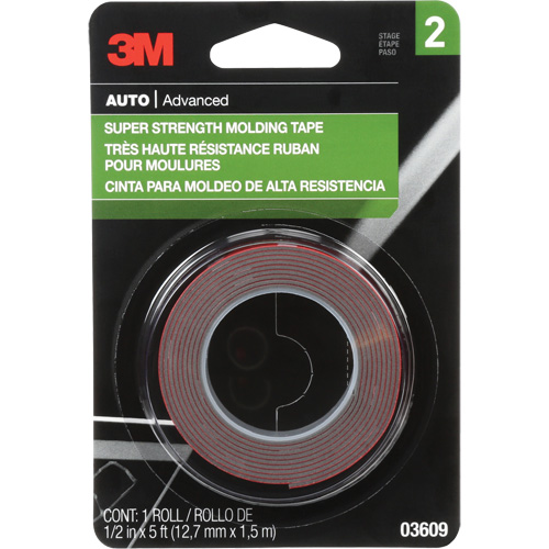 Super Strength Molding Tape, 1.52 m (5') L x 12.7 mm (1/2") W, 46 mils, Acrylic Duraquip Inc