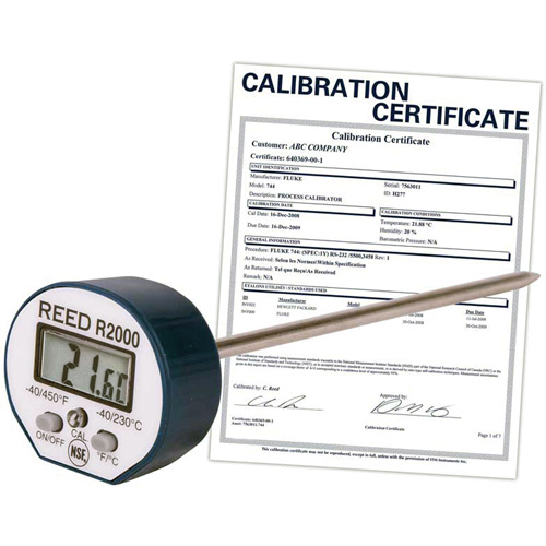 Thermometer with ISO Certificate, Contact, Digital, -40-450°F (-40-230°C) Duraquip Inc