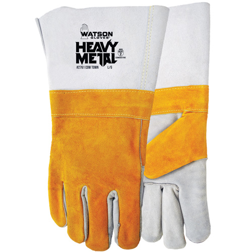 Cow Town Flame-Resistant Gloves, Split Cowhide, Size Large Duraquip Inc