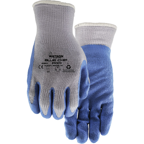 Stealth Blue Chip Coated Gloves, Large, Rubber Latex Coating, 10 Gauge, Polyester Shell Duraquip Inc