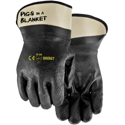 Pigs in a Blanket Coated Gloves, One Size, Nitrile/PVC Coating Duraquip Inc