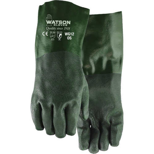 Dura Dip Gloves, 12" L, PVC, Jersey Inner Lining Duraquip Inc