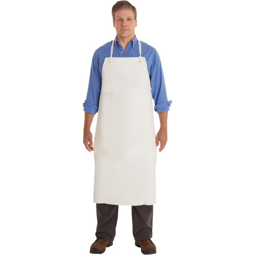 AlphaTec&reg; 56-101 PVC Apron, PVC/Vinyl, White, 33" W x 44" L Duraquip Inc