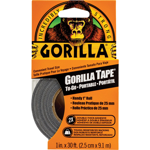 Duct Tape To-Go, 17 mils, Black, 25.4 mm (1") x 9.14 m (30') Duraquip Inc