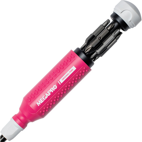 Original Pink 15-in-1 Multi-Bit Screwdriver, 8-37/50" L, Textured Handle Duraquip Inc