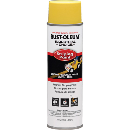 Peinture de traçage en a&eacute;rosol syst&egrave;me S1600 Industrial Choice applicable en position invers&eacute;e, Jaune, 18 oz, Canette a&eacute;rosol Duraquip Inc