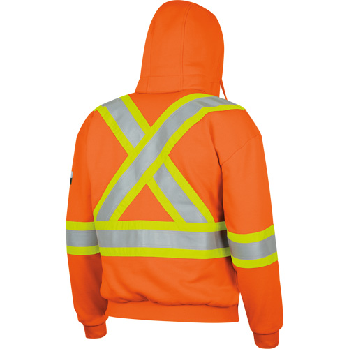 338SF Flame-Resistant Zip Style Hoodie, Men's, X-Large, High Visibility Orange, 22 cal/cm² Duraquip Inc