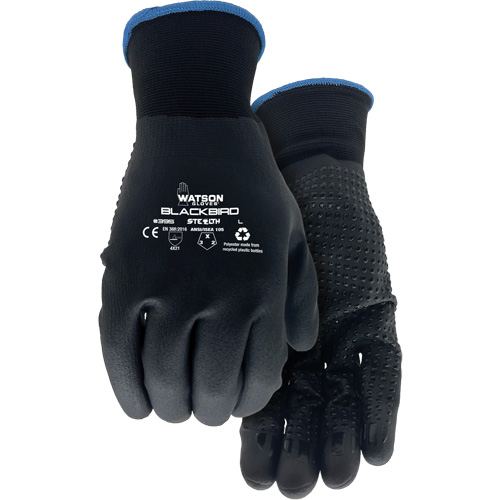 Stealth Blackbird Coated Gloves, X-Large, Microfoam Nitrile Coating, 15 Gauge, Polyester Shell Duraquip Inc
