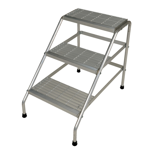 Aluminum Step Stand, 3 Steps, 34-9/16" x 22-13/16" x 30" High Duraquip Inc