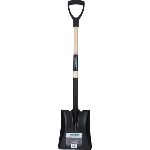 Square Point Shovel, Hardwood, Tempered Steel Blade, D-Grip Handle, 29" Long Duraquip Inc