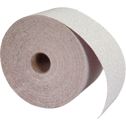 Rouleau de papier abrasif PSA sans chargement, Oxyde d'aluminium, 2-3/4" la x 90' lo, Grain 120 Duraquip Inc
