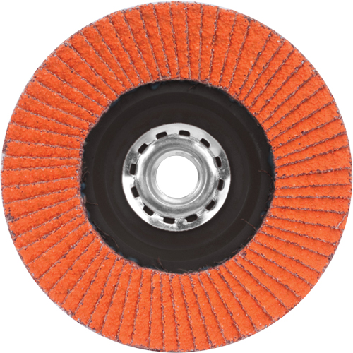 Flap Discs - Quick Trim SG Blaze R980P, 4-1/2" x 5/8"-11, Type 27, 40 Grit, Ceramic Duraquip Inc