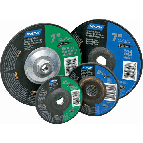 Gemini&reg; Depressed Centre Grinding Wheels, 4" x 1/4", 5/8" Arbor, Aluminum Oxide, Type 27 Duraquip Inc