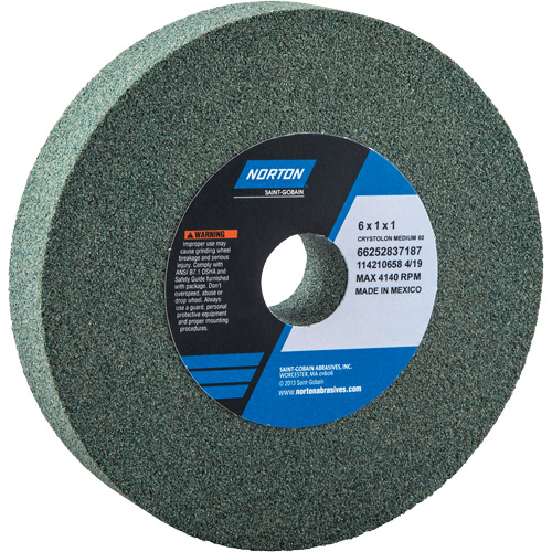 Meules pour rectifieuses d'&eacute;tabli - Meules Gemini, 6" x 1", Arbre de 1" Duraquip Inc