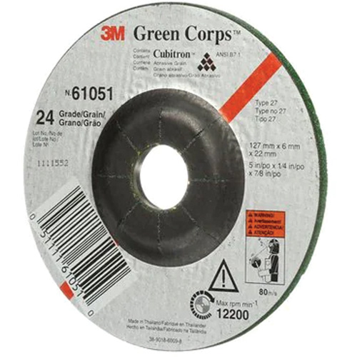 Meule flexible Green Corps, 5" x 1/4", Arbre 7/8", C&eacute;ramique, Type 1 Duraquip Inc