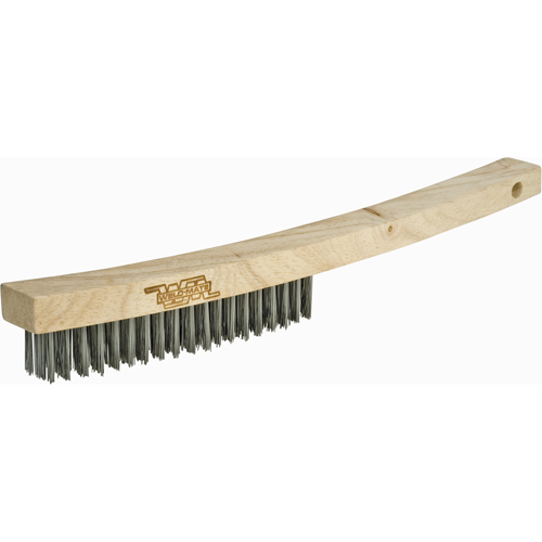 Brosse &agrave; r&eacute;curer industrielle &agrave; manche long, Acier inoxydable, 4 x 19 rangs de fils, Longueur 10-1/4" Duraquip Inc