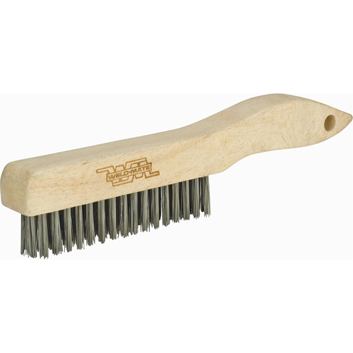 Shoe Handle Industrial-Duty Scratch Brush, Stainless Steel, 3 x 16 Wire Rows, 10-1/2" Long Duraquip Inc