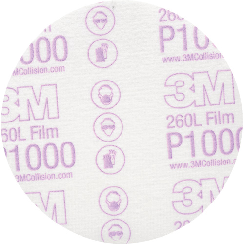 Disque de finition en pellicule Hookit, dia 5", Grain P1000, Oxyde d'aluminium Duraquip Inc
