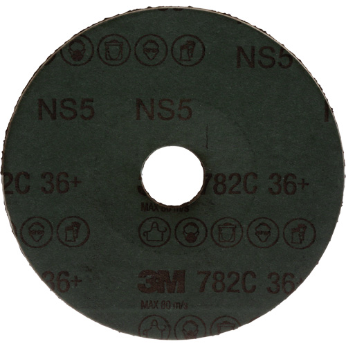 Disque en fibre 782C, Grain de c&eacute;ramique, 36+, 5" Dia x 7/8" Arbre Duraquip Inc