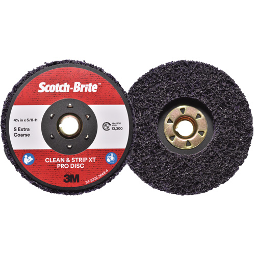 Disque  Clean and Strip  XT Pro Scotch-Brite, 4-1/2" dia., Grain Extra grossier, Carbure de silicium Duraquip Inc