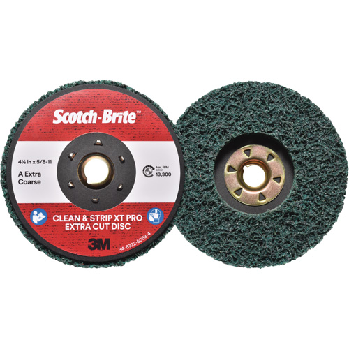 Scotch-Brite Clean & Strip XT Pro Extra Cut Disc, 4-1/2" Dia., Extra Coarse Grit, Aluminum Oxide Duraquip Inc