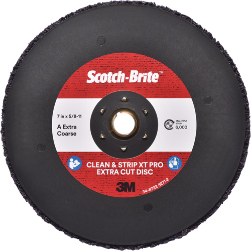 Disque extra coupe  Clean and Strip  XT Pro Scotch-Brite, 7" dia., Grain Extra grossier, Oxyde d'aluminium Duraquip Inc