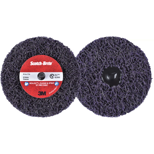 Scotch-Brite Roloc+ Clean & Strip XT Pro Disc, 4" Dia., Extra Coarse Grit, Silicon Carbide Duraquip Inc