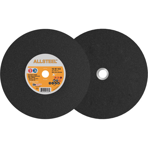 Meule pour scie &agrave; tronçonner AllSteel, 14" x 1/8", Arbre de 1", Type 1, Oxyde d'aluminium, 4400 Tr/min Duraquip Inc