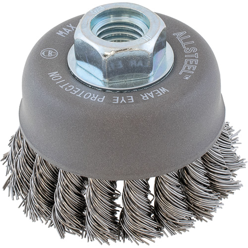 AllSteel Wire Brush, 3" Dia. x 5/8"-11 Arbor Duraquip Inc