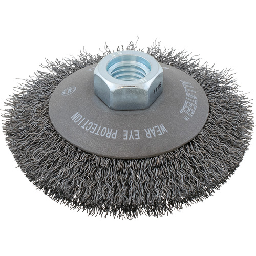 Brosse &agrave; fils torsad&eacute;s AllSteel, 5" dia., Fils 0,0118", Arbre 5/8"-11 Duraquip Inc