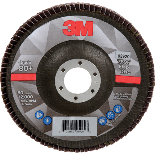 Disque &agrave; lamelles 769F, 5" x 7/8", Type 29, Grain 80+, C&eacute;ramique Duraquip Inc