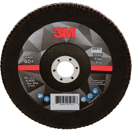 Disque &agrave; lamelles &agrave; changement rapide 769F, 7" x 7/8", Type 29, Grain 120+, Oxyde d'aluminium/C&eacute;ramique Duraquip Inc