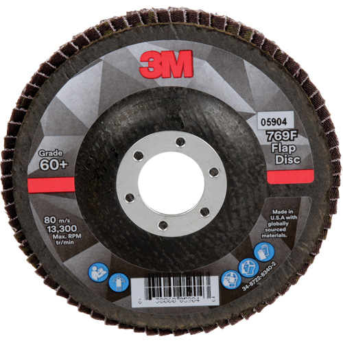 Disque &agrave; lamelles &agrave; changement rapide 769F, 4-1/2" x 7/8", Type 27, Grain 60+, C&eacute;ramique Duraquip Inc
