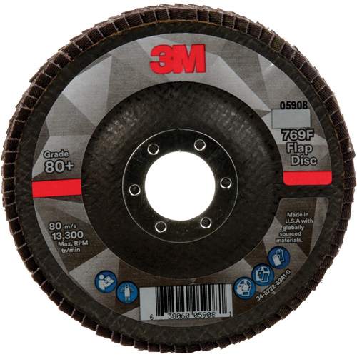 Disque &agrave; lamelles &agrave; changement rapide 769F, 4-1/2" x 7/8", Type 29, Grain 80+, C&eacute;ramique Duraquip Inc