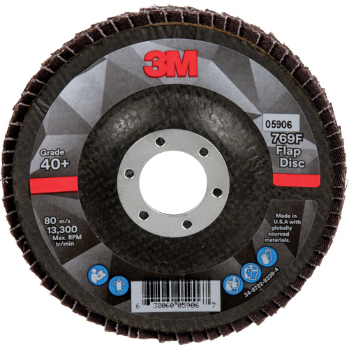 769F Quick Change Flap Disc, 4-1/2" x 7/8", Type 29, 40+ Grit, Ceramic Duraquip Inc