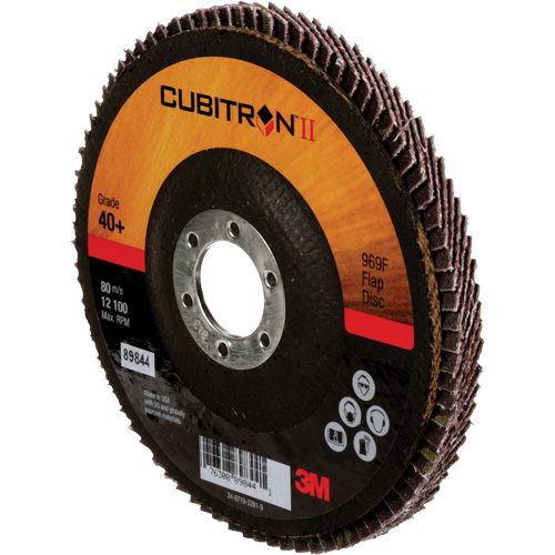 Disque &agrave; lamelles 969F Cubitron II , 5" x 7/8", Type 27, Grain 40+, C&eacute;ramique Duraquip Inc