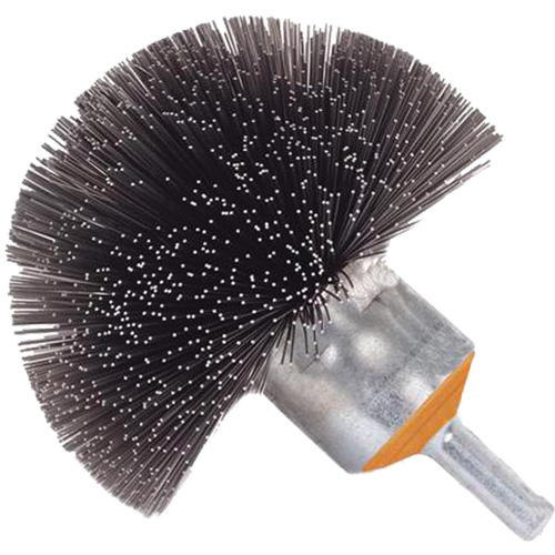 Spherical Mounted Crimped Wire Brush, 1-1/2", 0.008" Fill, 1/4" Shank Duraquip Inc